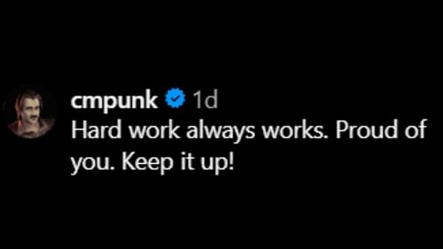 Screenshot of CM Punk's comment [Image credits: Cora Jade's Instagram]