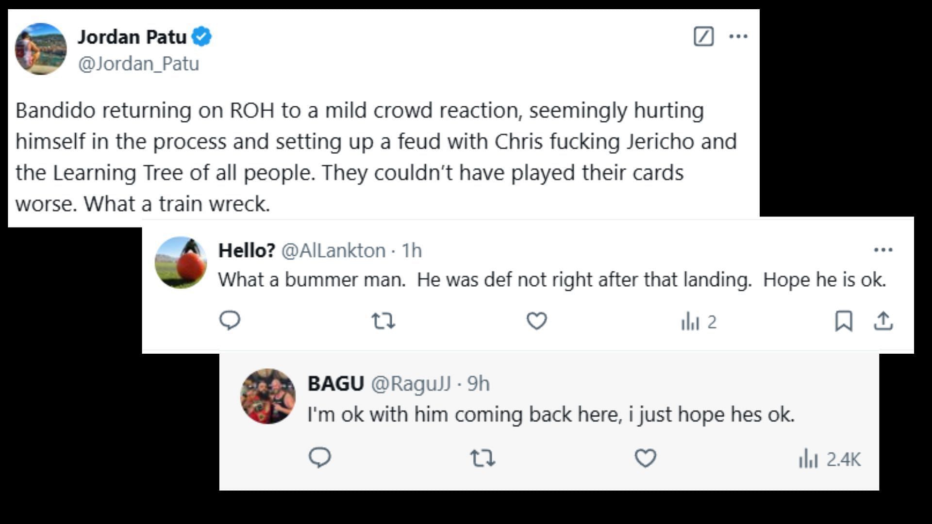 Fans react to Bandido&#039;s return. (Image credits: X)