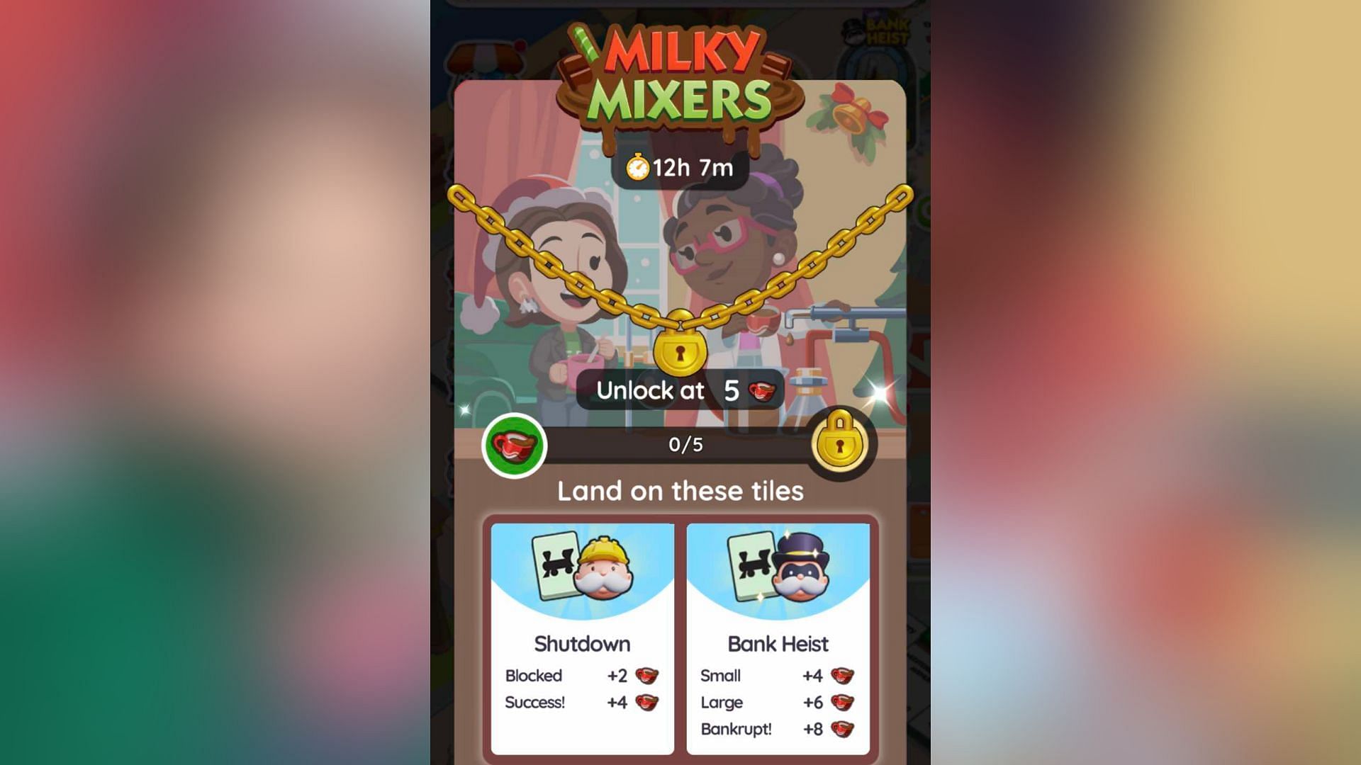 You must accumulate Mugs to progress in the Monopoly Go Milky Mixers event (Image via Scopely)