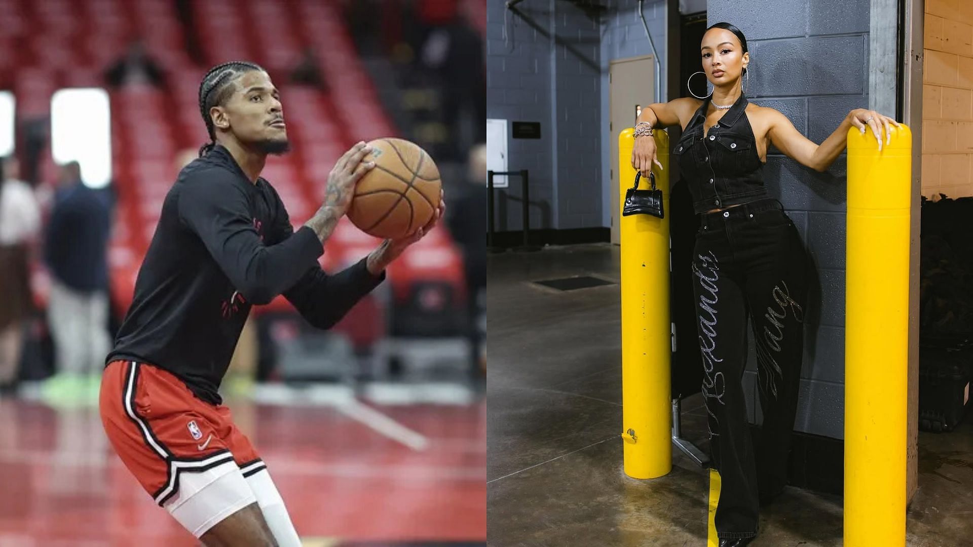 Houston Rockets guard Jalen Green, Actress and fashion designer Draya Michele. Photo Credits: Imagn, Draya Michele's IG account