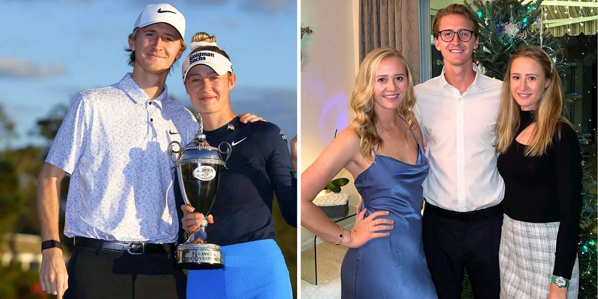 Sebastian Korda with his sisters Jessica Korda and Nelly Korda (Image Source: Getty; @thejessicakorda on Instagram)