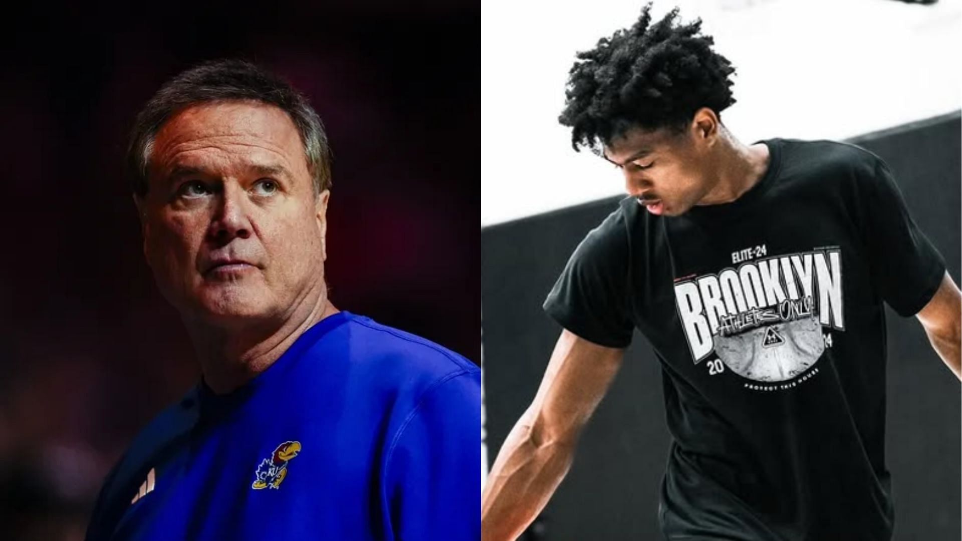 Kansas coach Bill Self (left) and Bryson Tiller (right): (Image Sources; IMAGN and @btiller/Instagram)