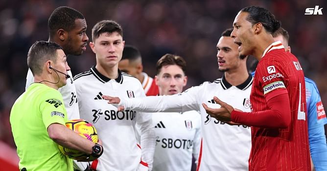 "He couldn't properly communicate" - Liverpool star Van Dijk makes 'nervous' referee claim after Andy Robertson receives red card in Fulham draw