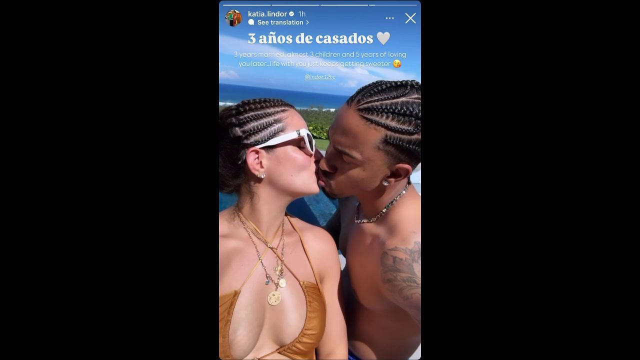 Screenshot of Katia Reguero Lindor&#039;s Instagram Story (Images from - Instagram.com/katia.lindor IG Stories)