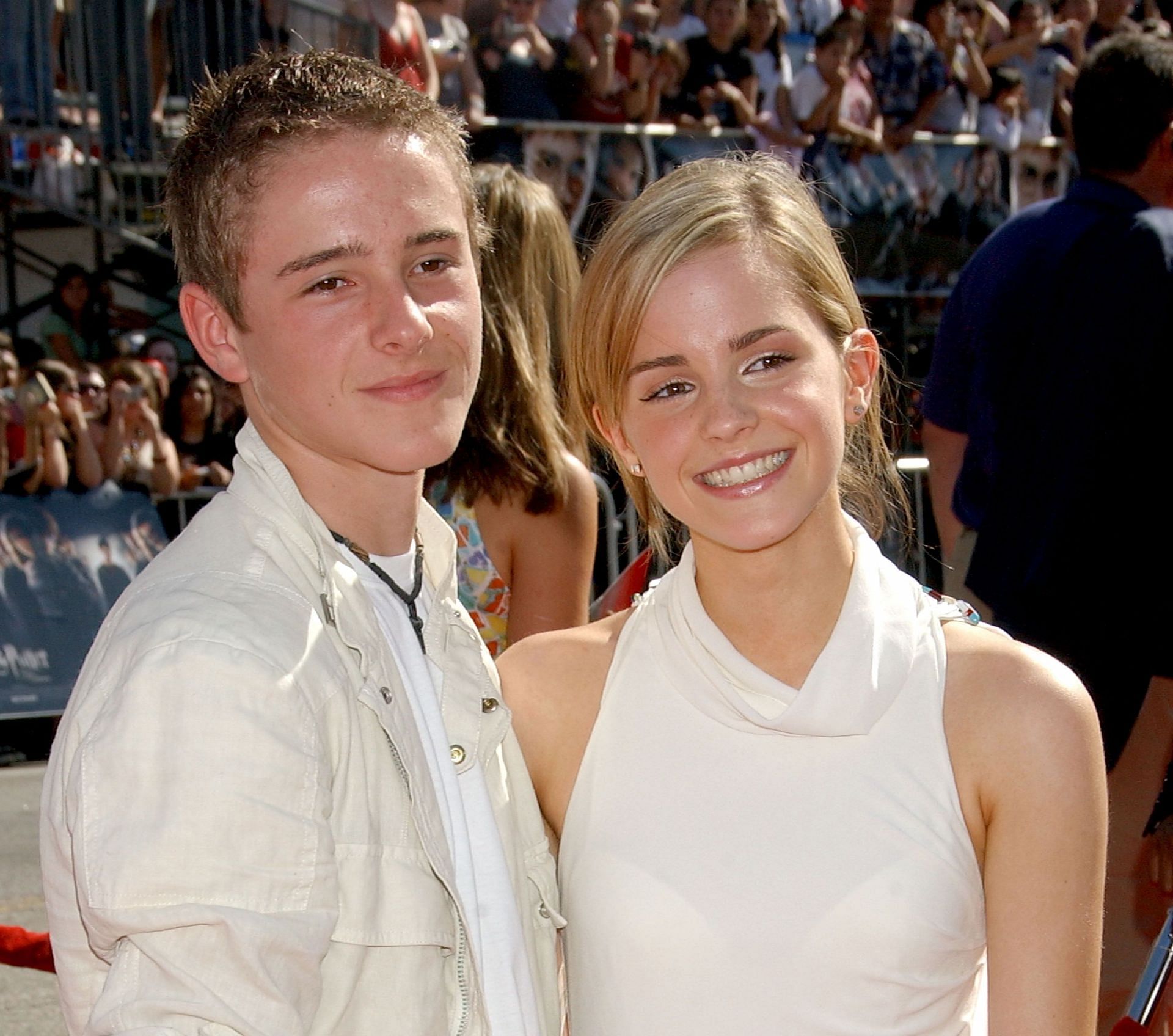 Emma and her brother Alex Watson at the &quot;Harry Potter And The Order Of The Phoenix&quot; premiere in Los Angeles (Image via Getty)