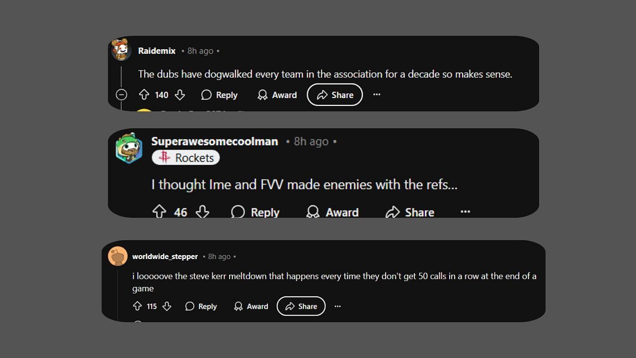 Fans turn against Steve Kerr on the NBA subreddit. (image credit: r/nba/urfaselol)