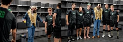 Watch: Post Malone riles up Utah Hockey Club home crowd, visits Dallas Stars locker room post game
