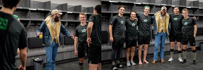 Watch: Post Malone riles up Utah Hockey Club home crowd, visits Dallas Stars locker room post game