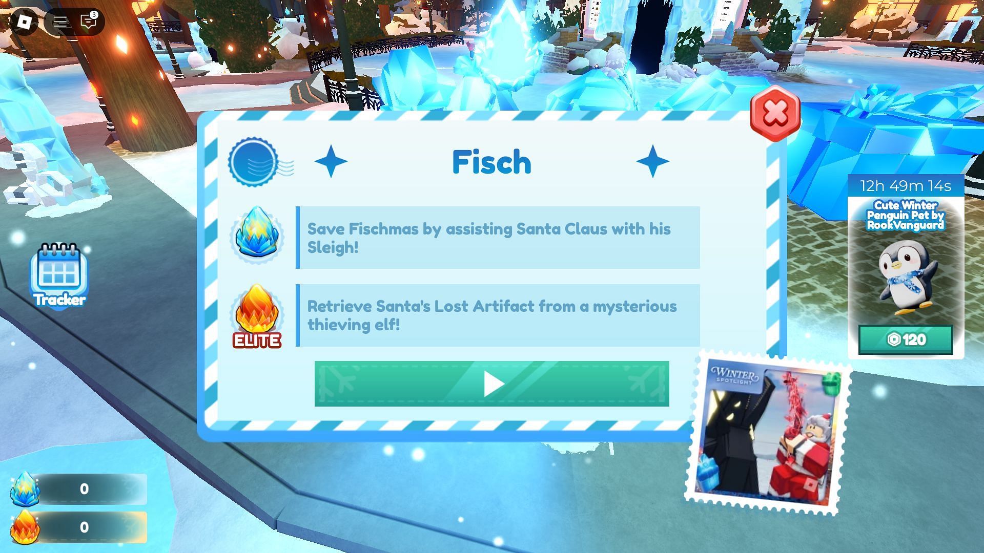 Winter Spotlight quests for Fisch (Image via Roblox)