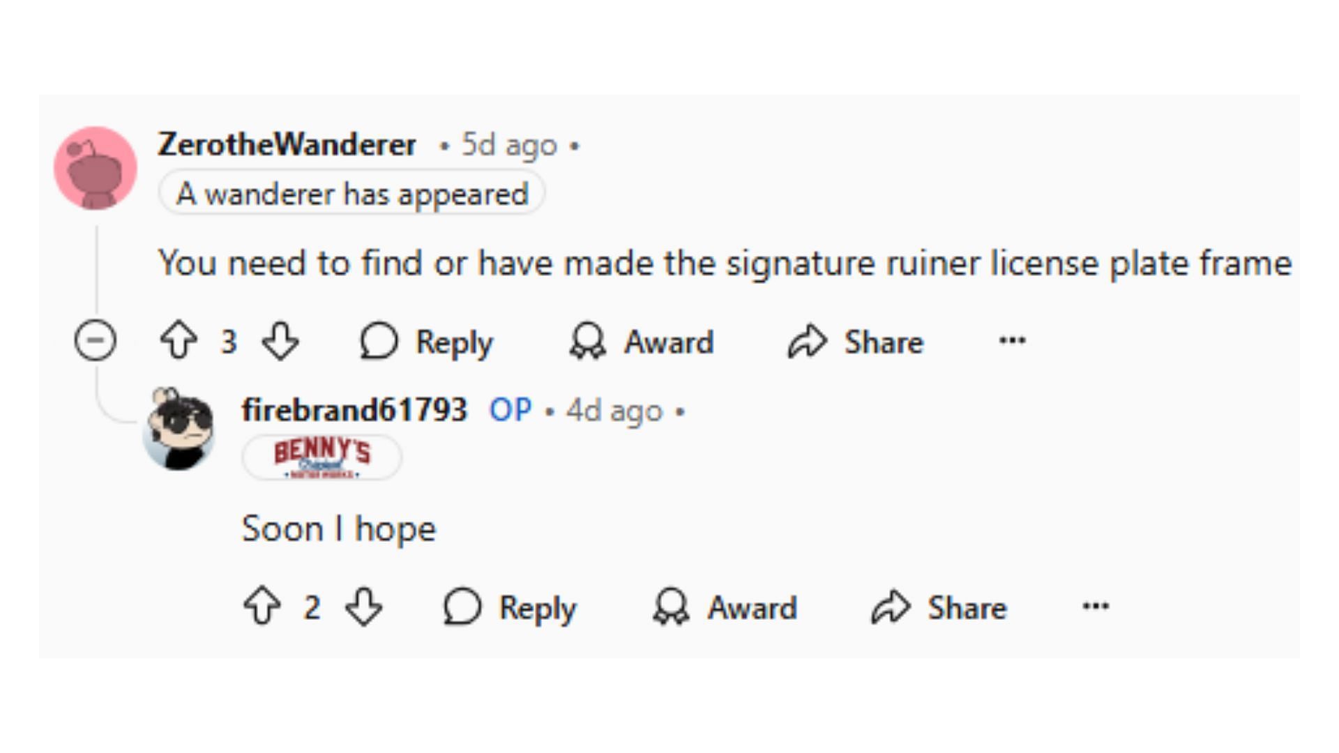 Fans react to player&#039;s post about their in-game and real-life cars 2/3 (Image via Rockstar Games)
