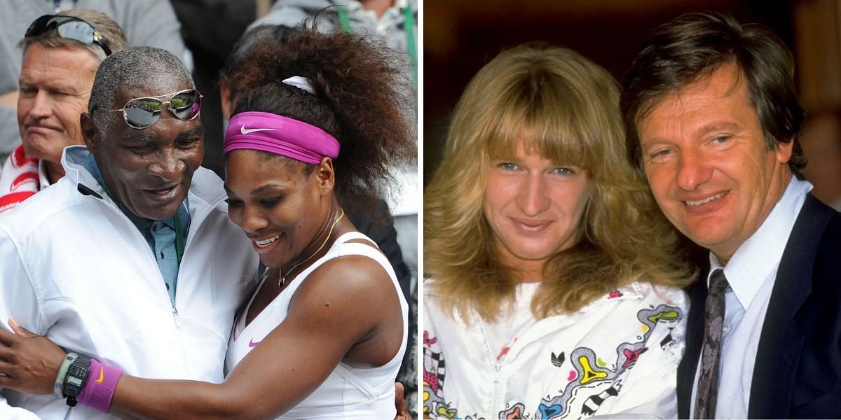 Serena Williams, Richard Williams, Steffi Graf, and Peter Graf (Source: Getty)