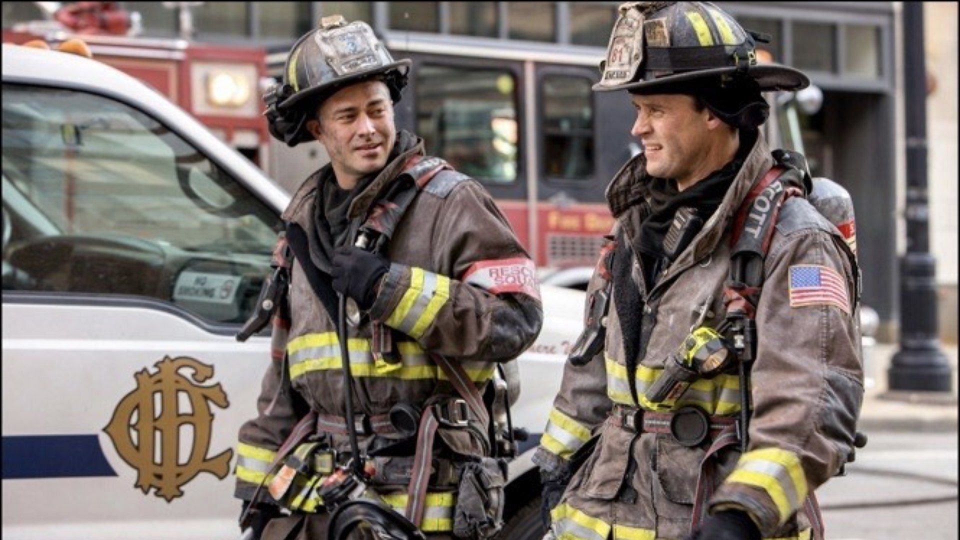 An image taken from the procedural drama Chicago Fire (Image via Instagram/@taylorkinney111)