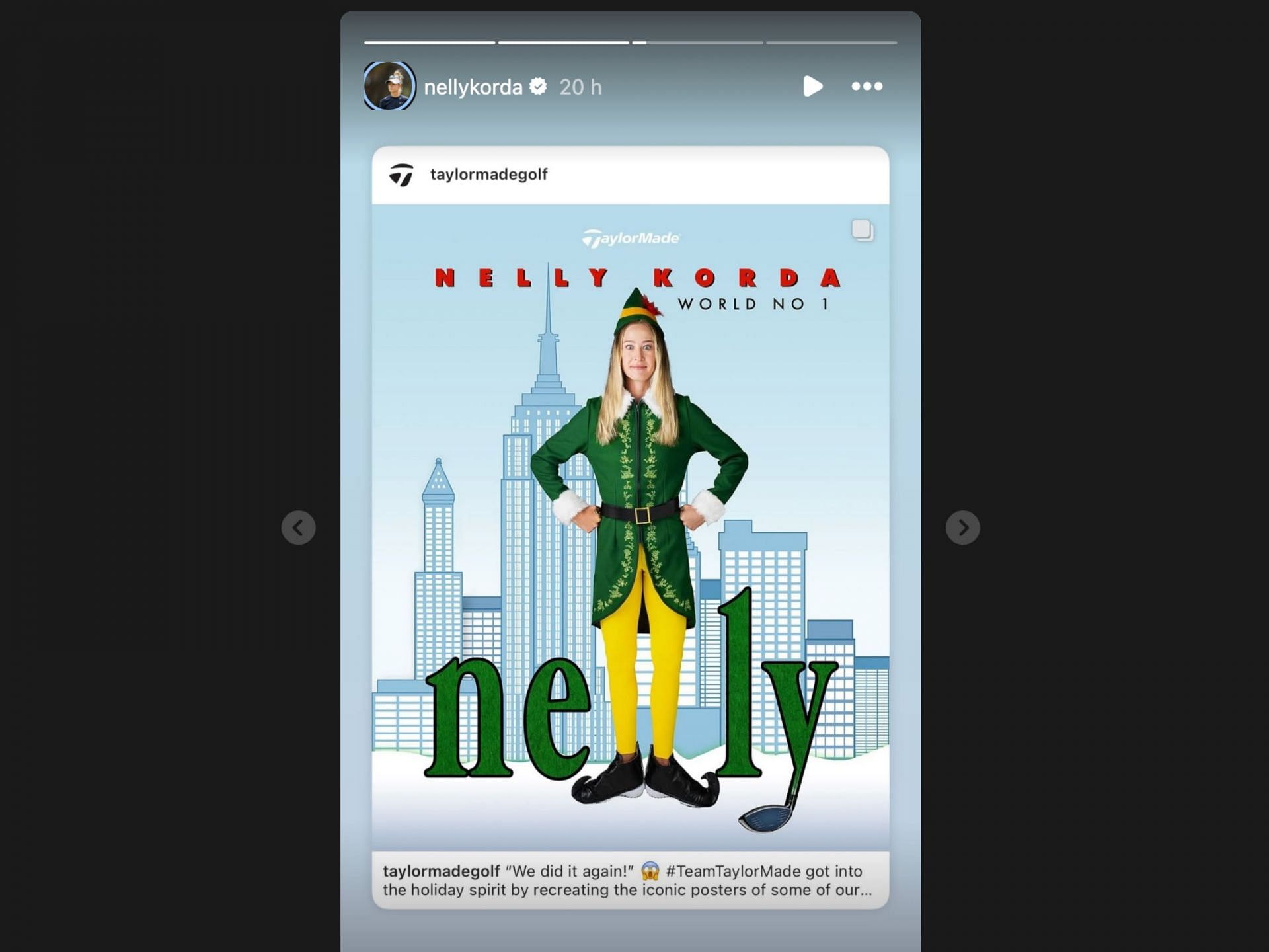 Nelly Korda recreates Will Ferrel&#039;s poster (Image via instagram@NellyKorda)