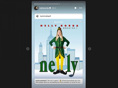 Nelly Korda recreates Will Ferrel's poster (Image via instagram@NellyKorda)