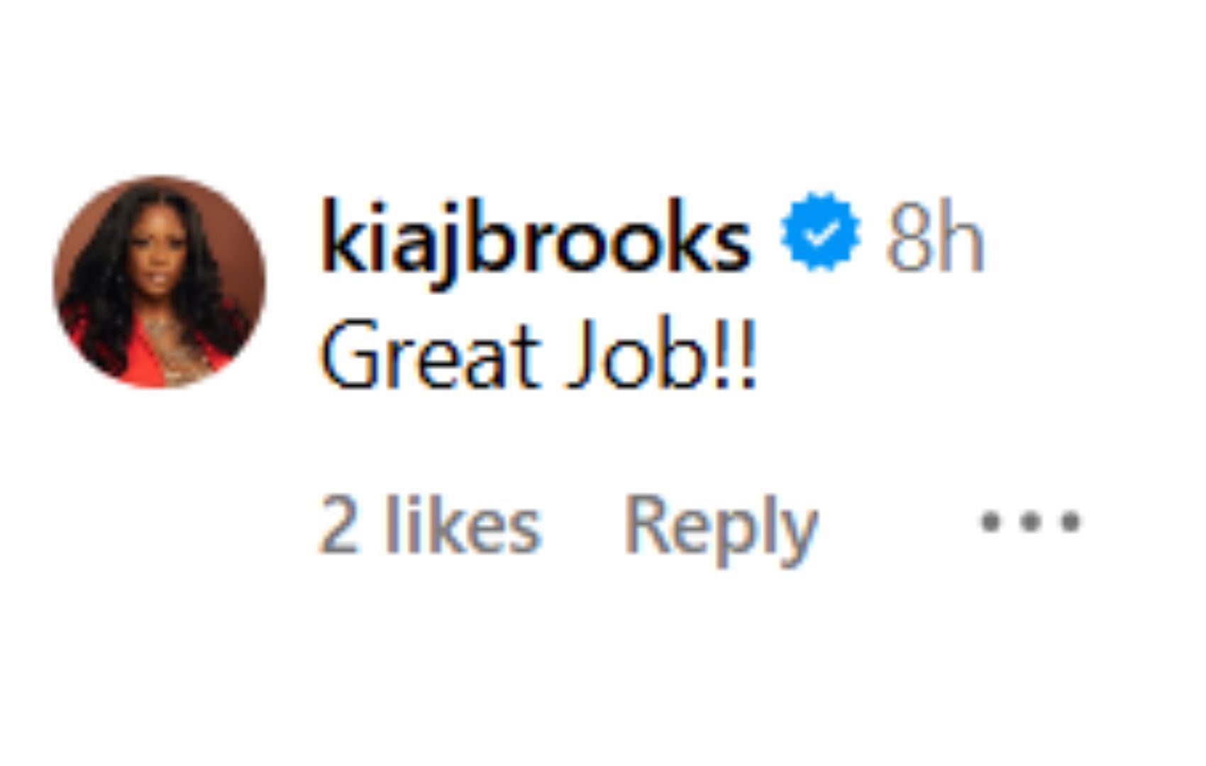 Kia Brooks&#039; comment on JuJu Watkins&#039; post