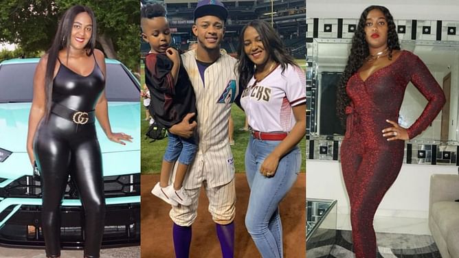 Diamondbacks superstar Ketel Marte's wife Elisa embraces sporty chic style in pink bodycon 1-piece workout suit
