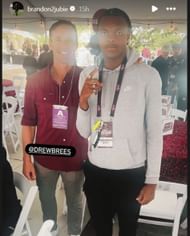Brandon Arrington with Drew Brees during the Texas A&M game (Source: Instagram/brandon2jubie)