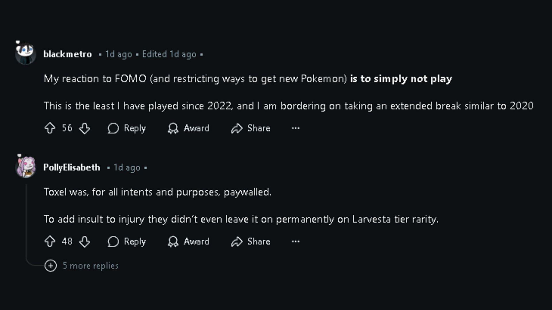 Many users are upset with how Niantic is handling events and the new creatures they bring with them (Image via Reddit)