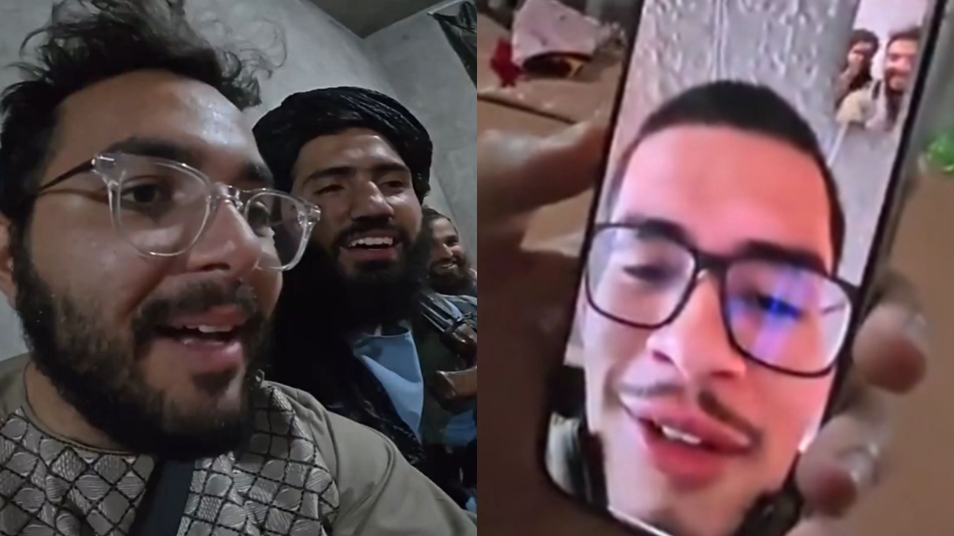 Sneako recently conversed with a Taliban member over video call through YourFellowArab (Image via @YourFellowArab/X)