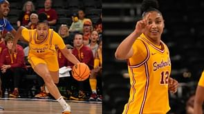 JuJu Watkins’ gym flex gets roasted by USC teammates Kiki Iriafen and Rayah Marshall