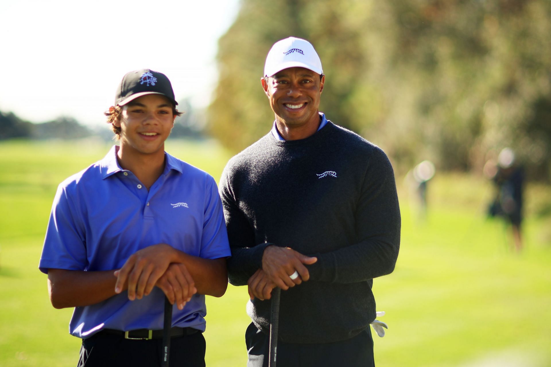 Tiger Woods and his son at the PNC Championship (Image via Getty)