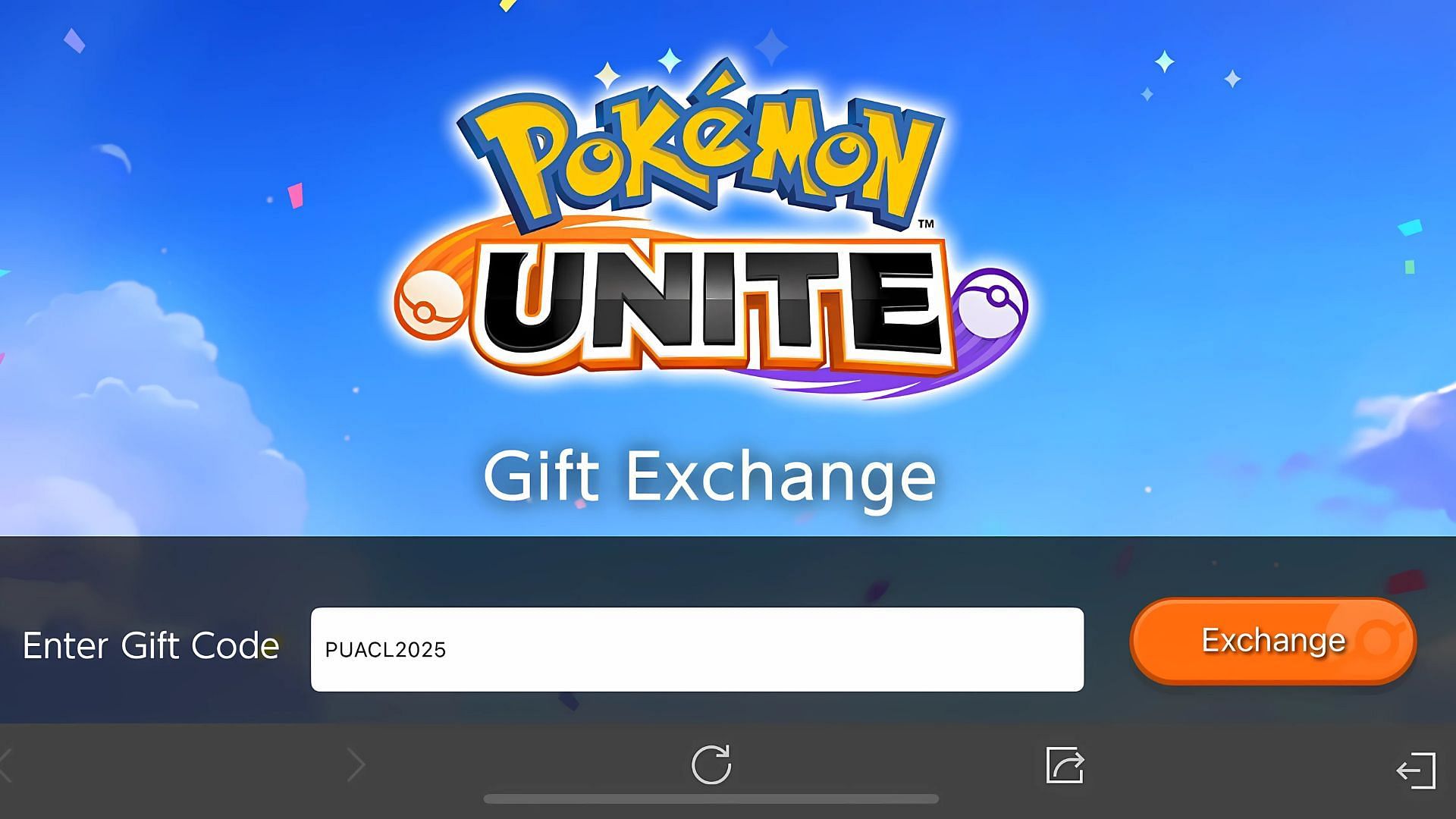 Code redeem screen (Image via The Pokemon Company)