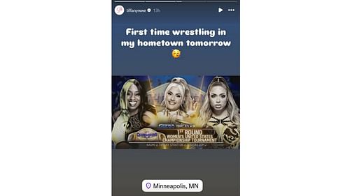 Screenshot of Tiffany Stratton's post on Instagram Stories (Photo Credit: Tiffany Stratton on Instagram)