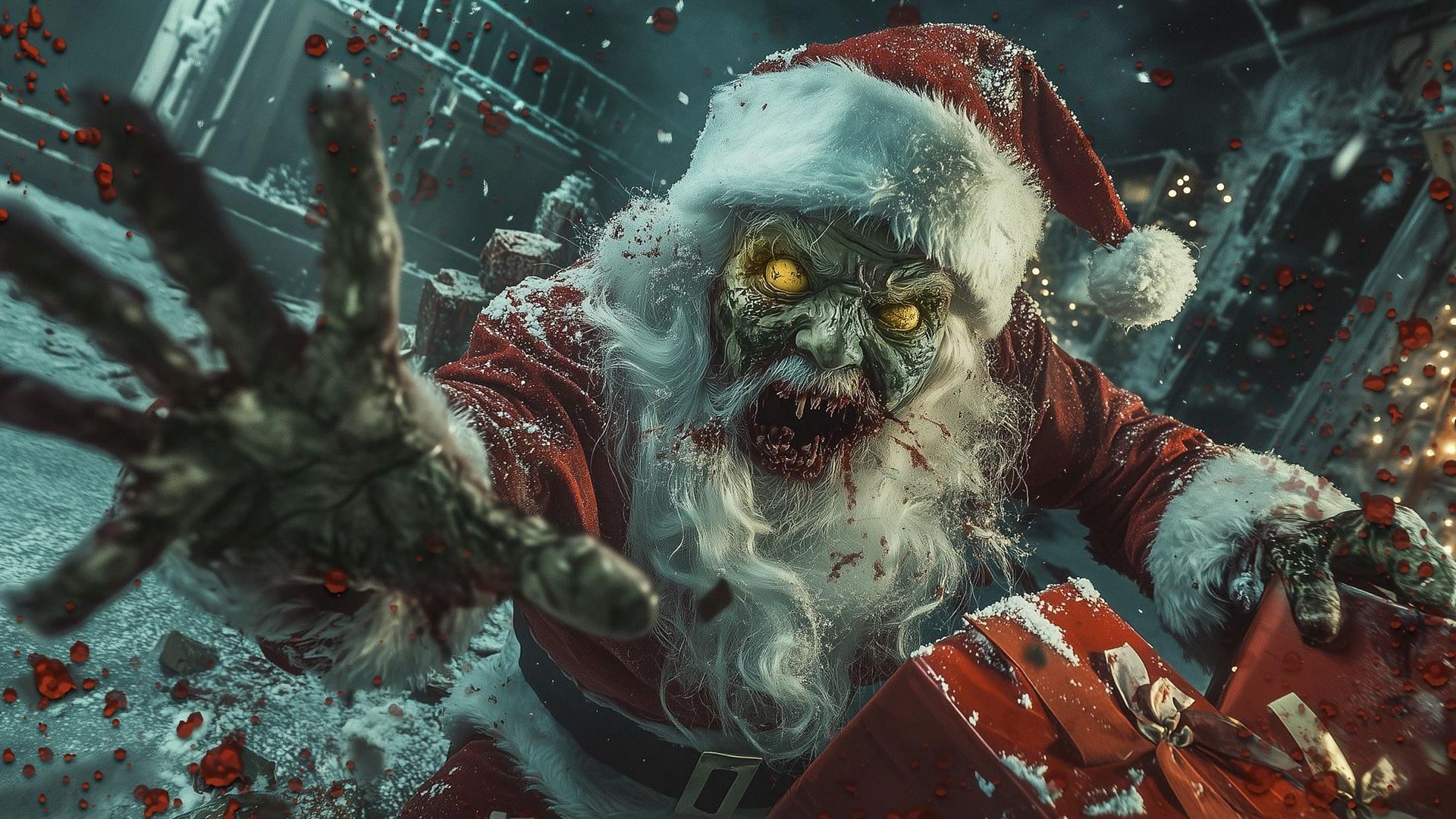 A Zombie Santa Claus in Call of Duty Black Ops 6 with six fingers