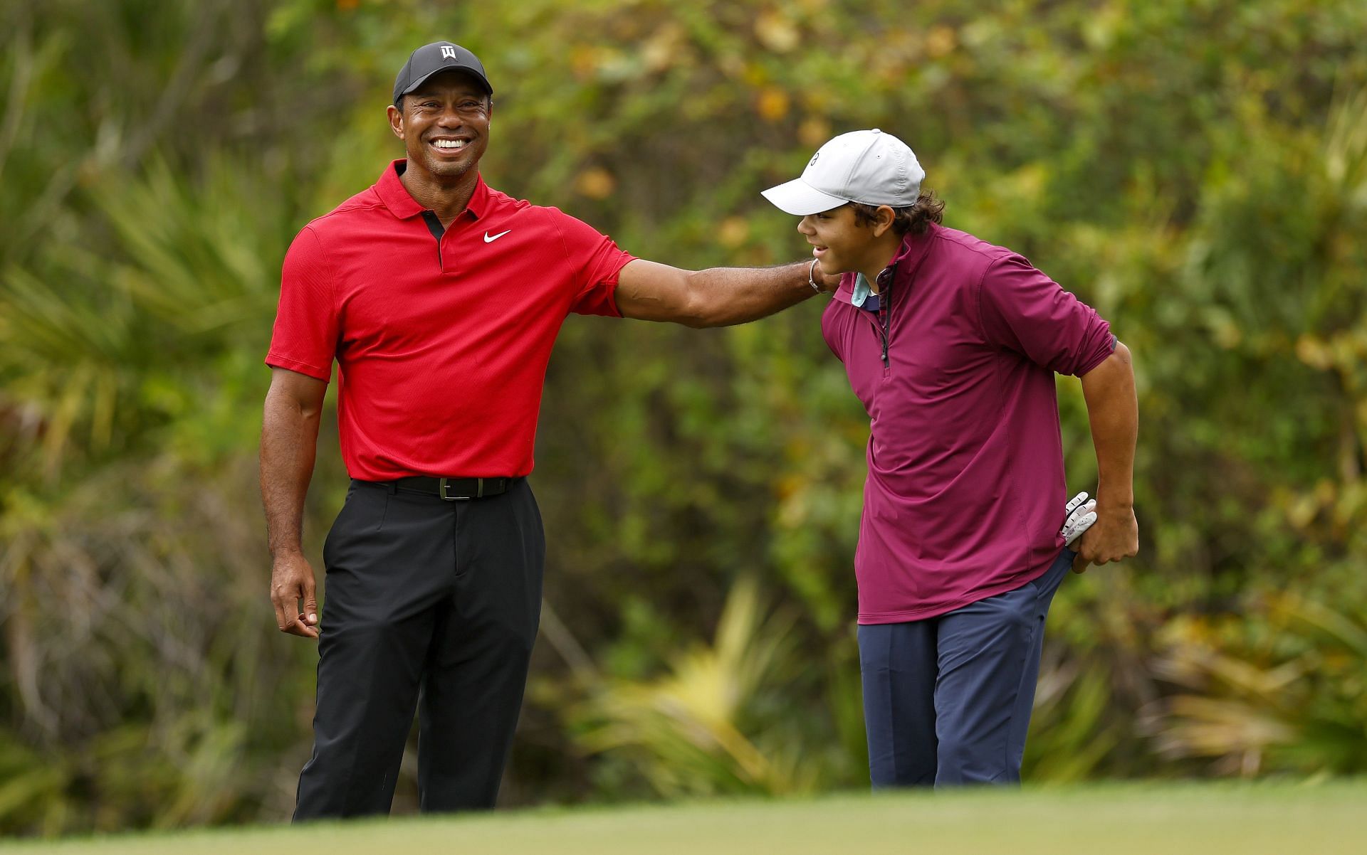 Tiger Woods with his son Charlie Woods at the PNC Championship - Final Round - Source: Getty