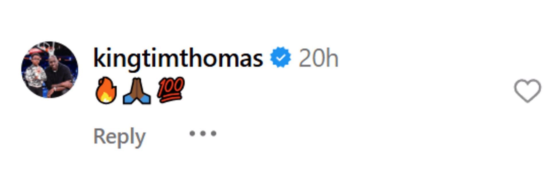 Former Chaicago Bull Tim Thomas comments on Jermaine O&#039;Neal&#039;s post for son (Source: Instagram/ jermaineoneal)