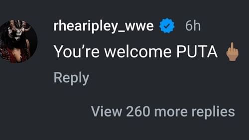 Screengrab of Ripley's comment.