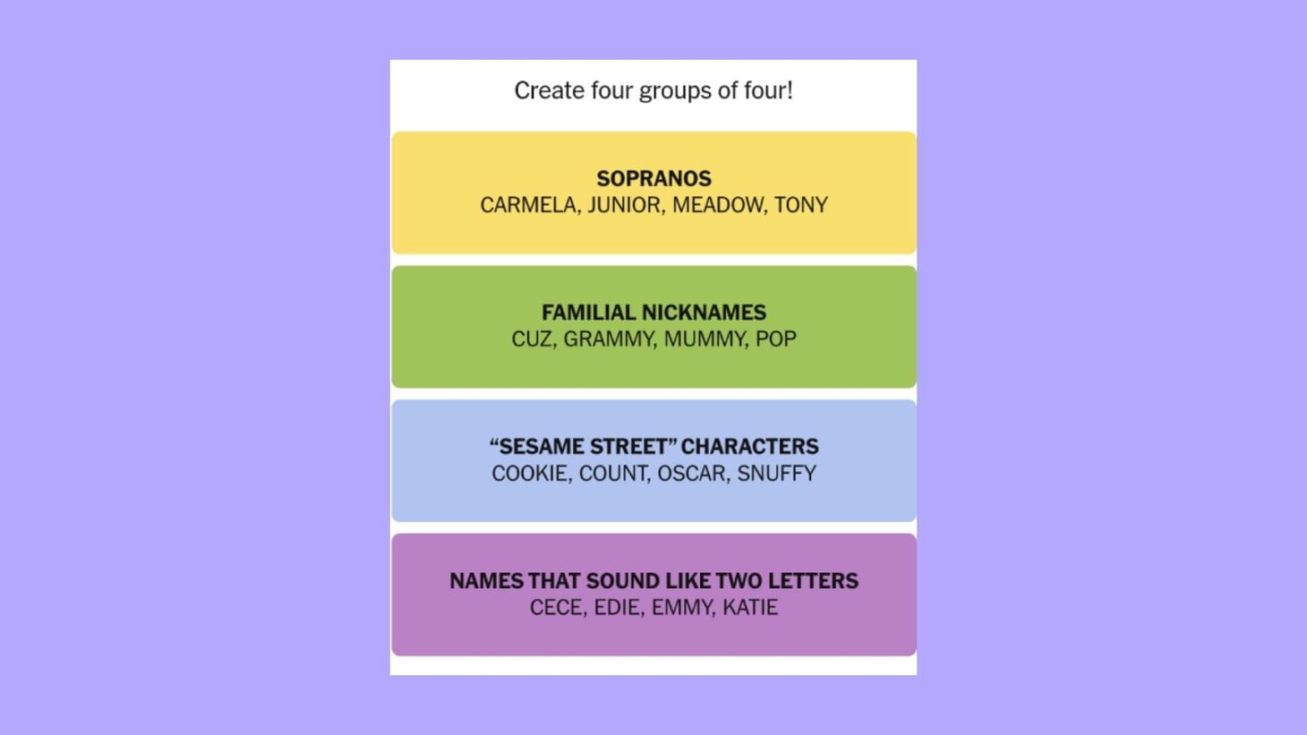 Today's NYT Connections hints and answers (December 3, 2024) All