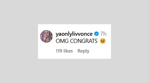 Liv Morgan's comment. (Image via @maxxinedupri on Instagram)