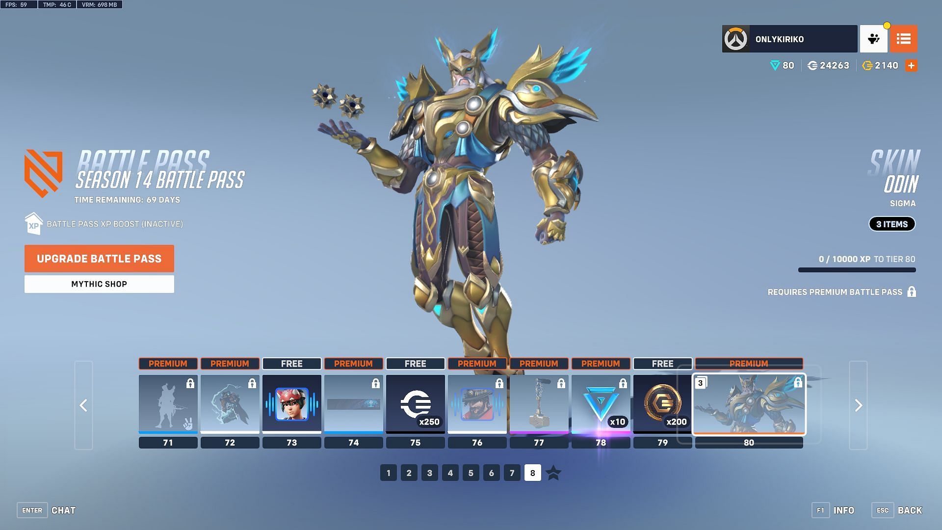 Overwatch 2 Season 14 Battle Pass Tier 71-80 (Image via Blizzard)