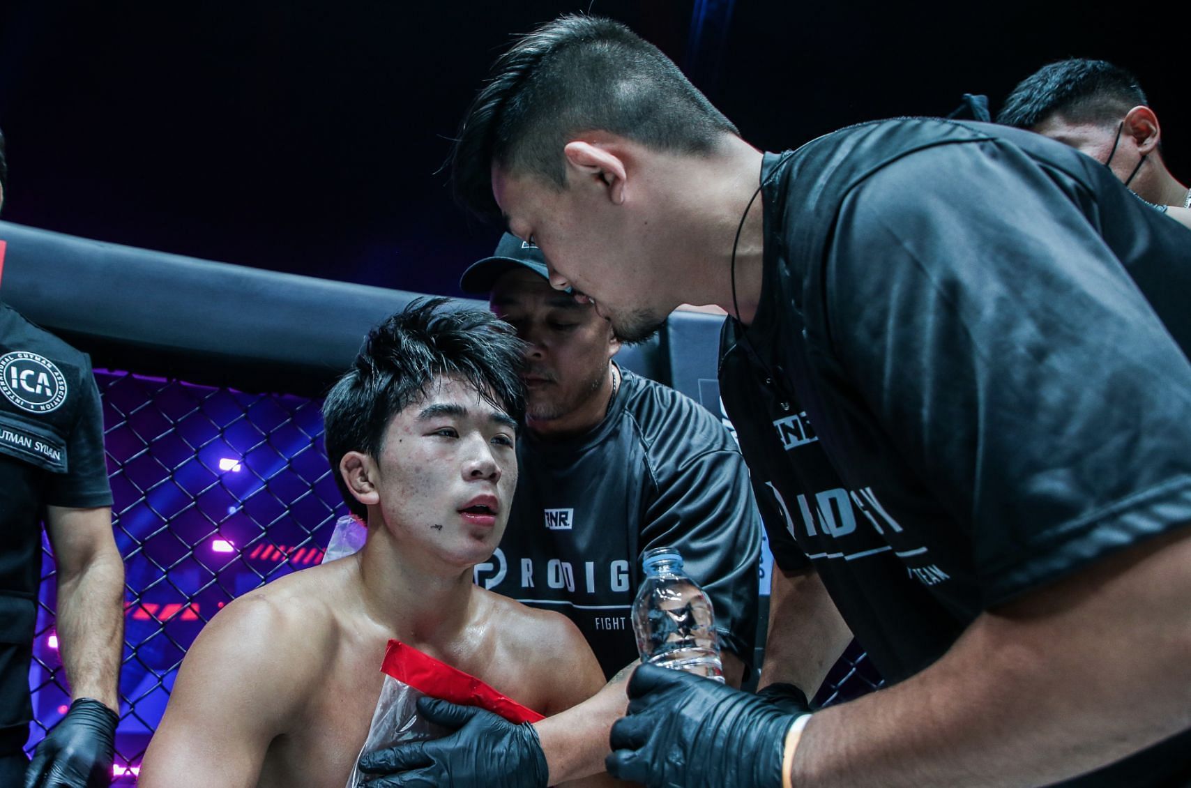 Christian Lee (R) corners Adrian Lee (R) | Image by ONE Championship