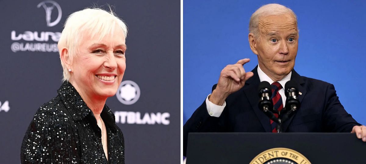 Martina Navratilova (L) and Joe Biden (R) [Image source: Getty]