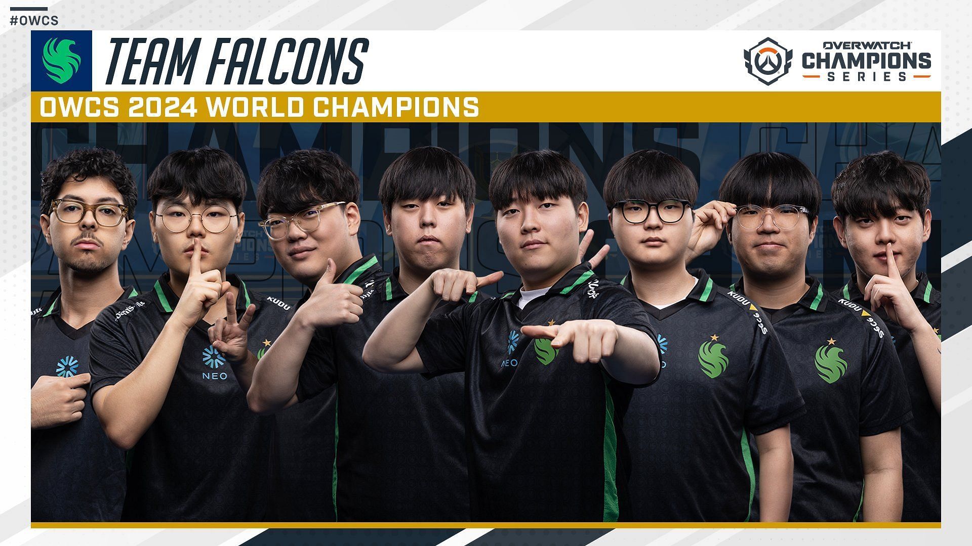 Team Falcons Overwatch roster (Image via Blizzard Entertainment)