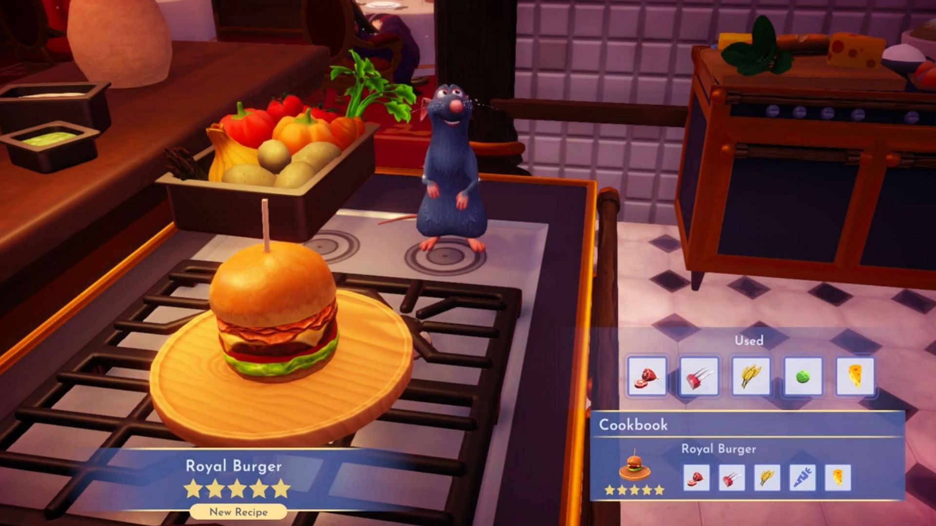 Royal Burger requires five ingredients in total (Image via Gameloft)