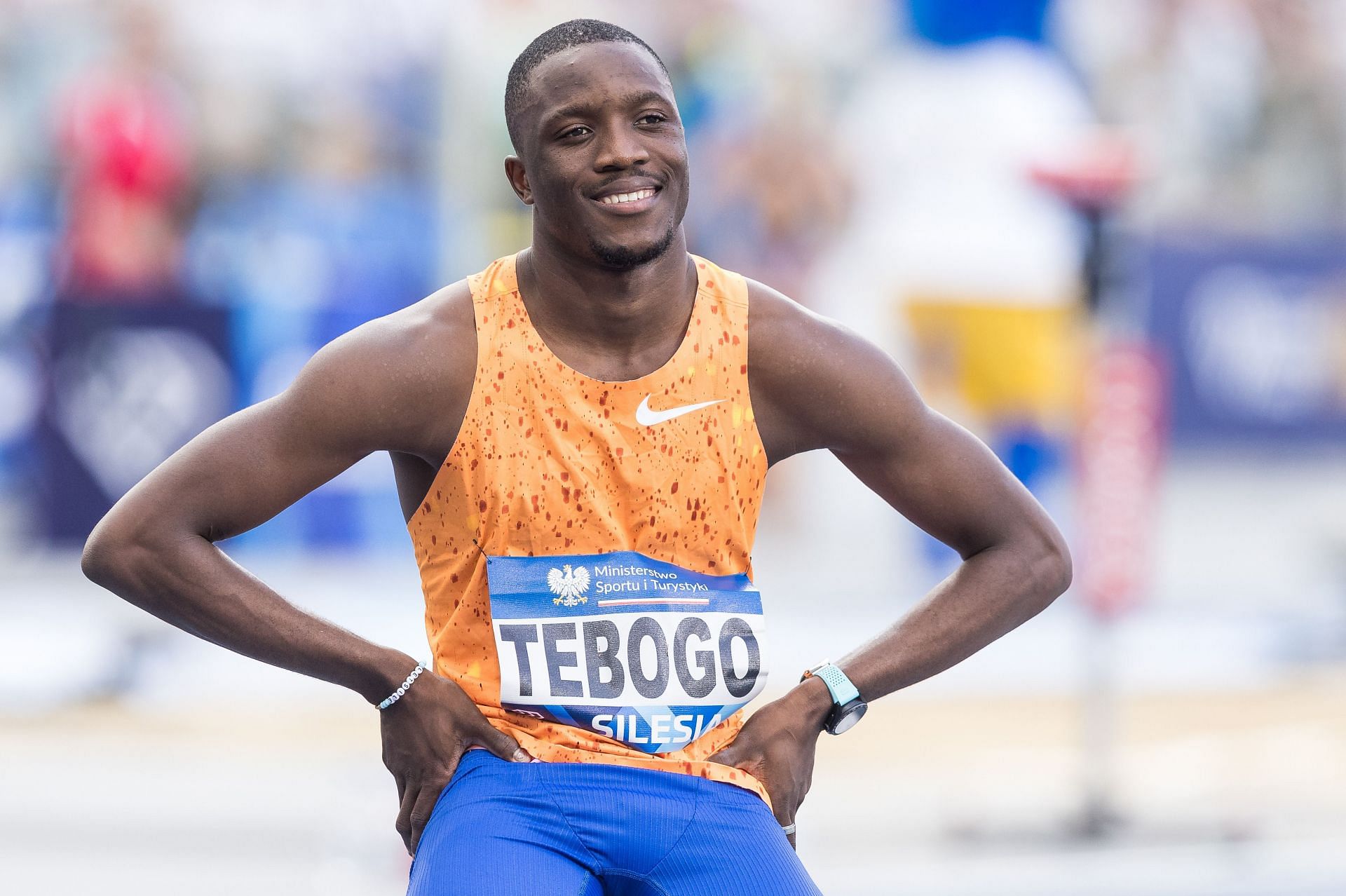 Tebogo looking on and smiling at the Wanda Diamond League meeting in Chorzow - (Source: Getty)