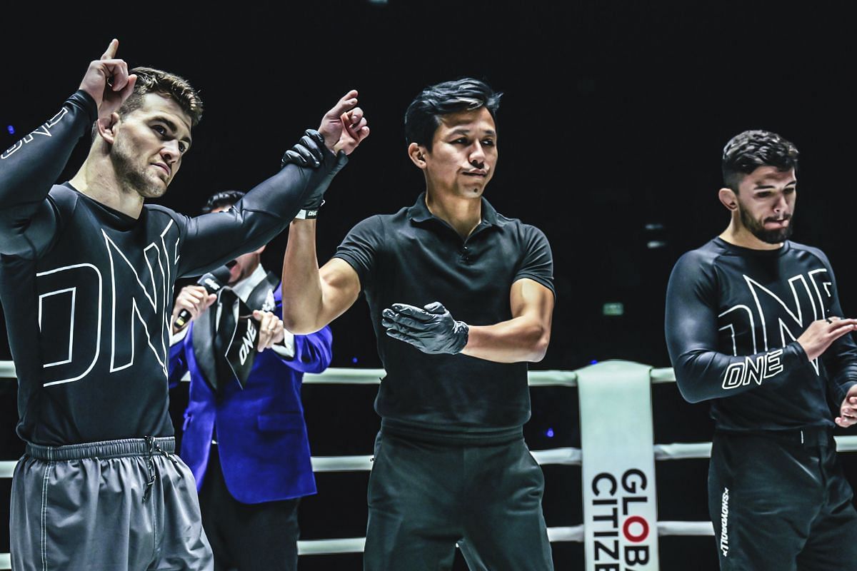 Dante Leon celebrates his win over Bruno Pucci | Image credit: ONE Championship