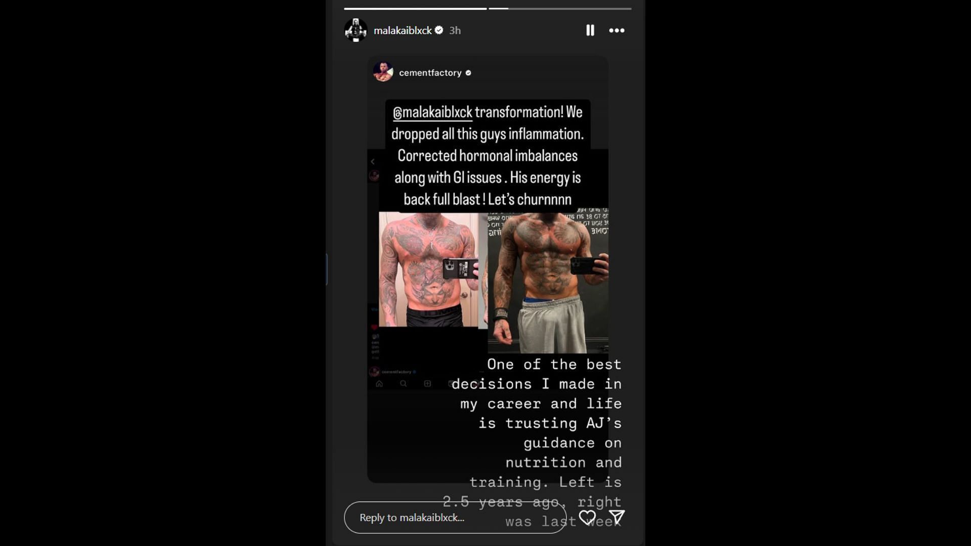 Black&#039;s physique has transformed due to Austin J. Sims&#039; guidance. (Image via Black&#039;s IG)