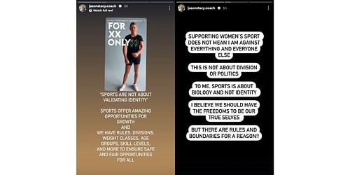 Aryna Sabalenka's fitness coach Jason Stacy on Instagram