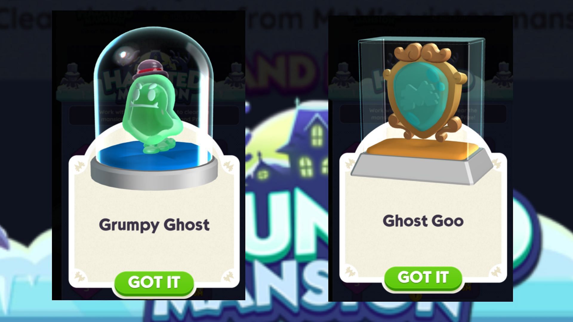 Grumpy Ghost Token and Ghost Goo Shield in Monopoly GO (Image via Scopely)