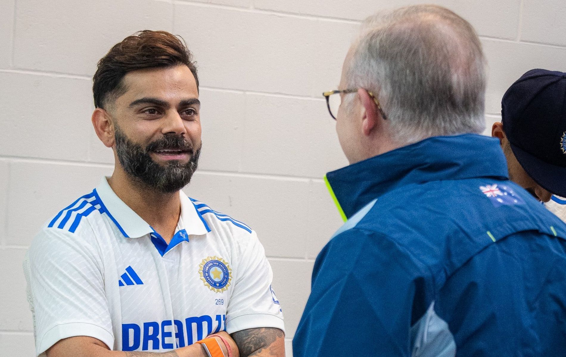 Virat Kohli (left) and Australian PM Anthony Albanese. (Pic: X/@AlboMP)