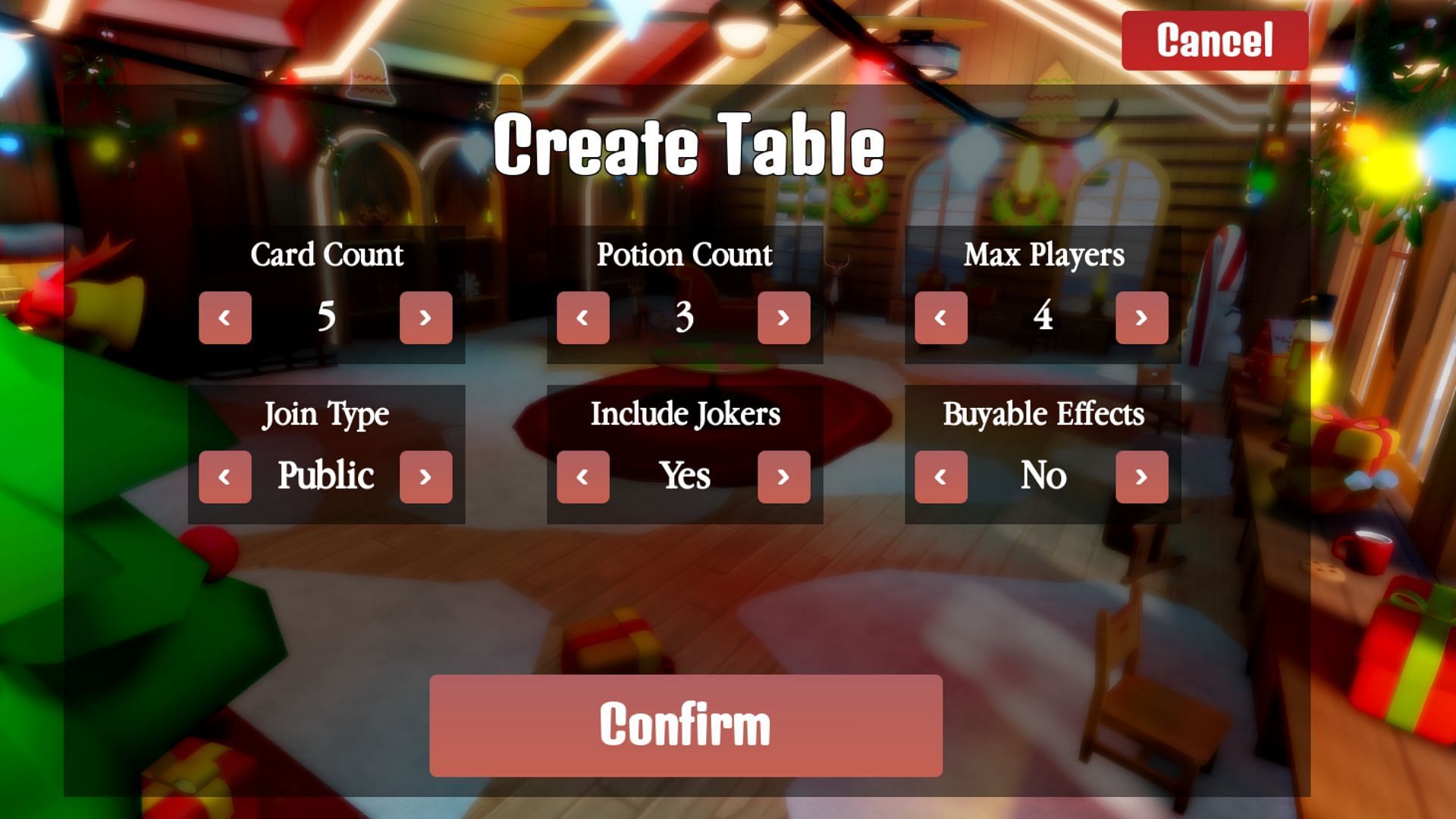 Create your own table in Liar&#039;s Table (Image via Roblox)