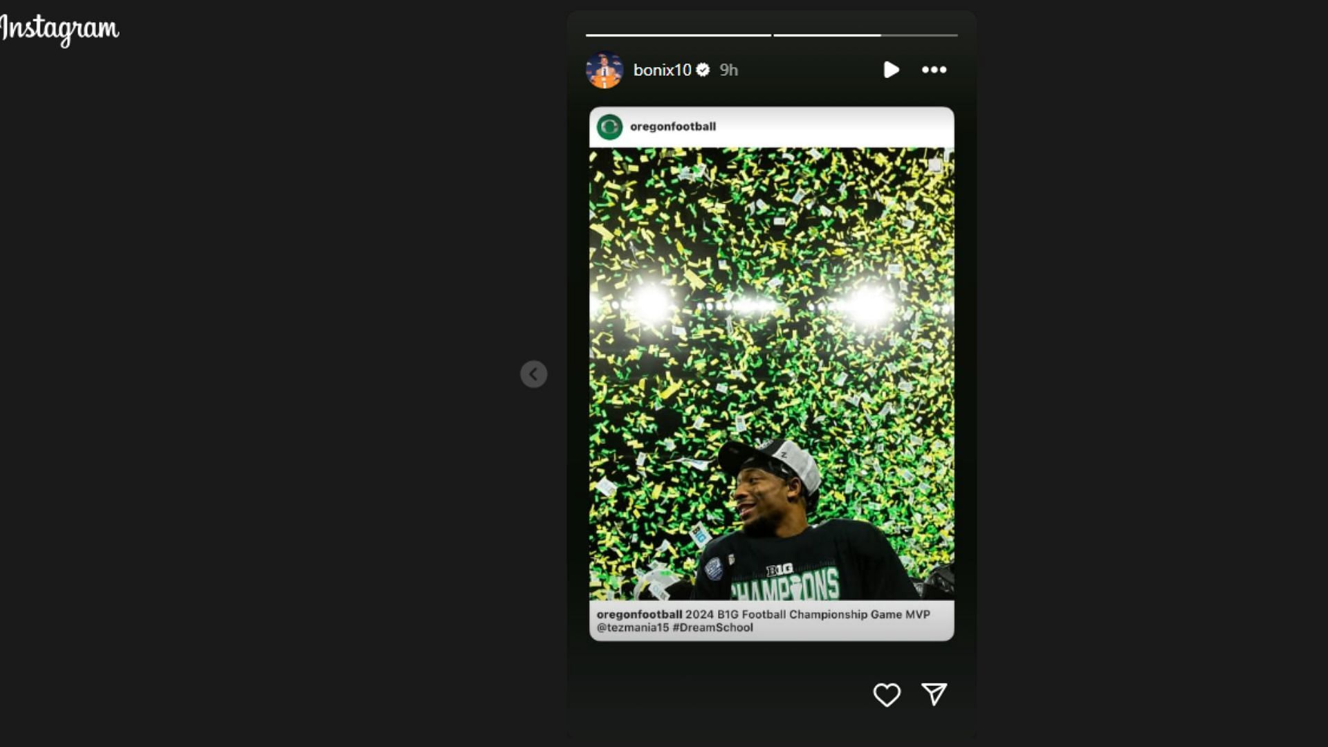 Nix celebrated his brother's win with the Oregon Ducks (image credit: instagram/bonix10)