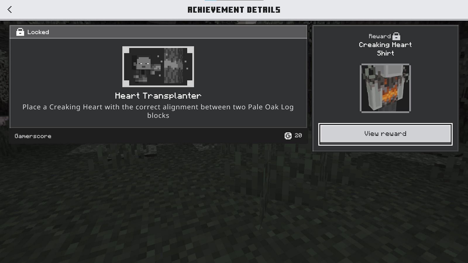 You can easily obtain this achievement by activating a creaking heart (Image via Mojang Studios)