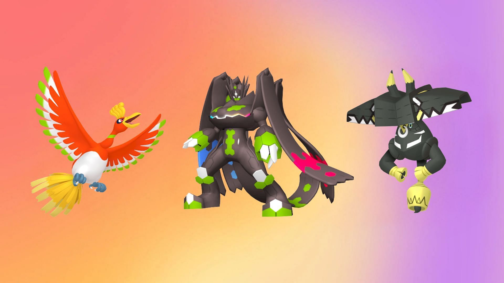 Ho-Oh, Zygarde (Complete Forme), and Tapu Bulu (Image via TPC)