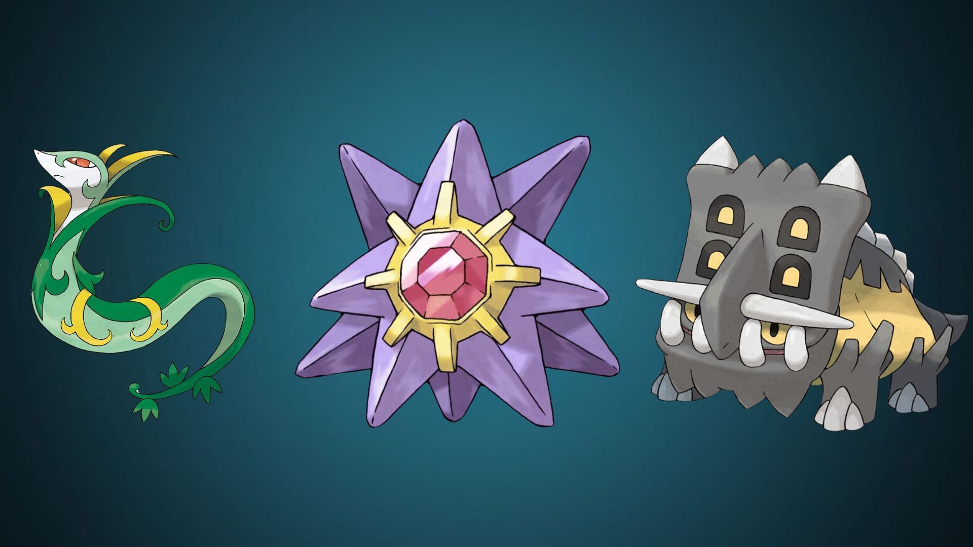 Serperior, Starmie, and Bastiodon (Image via TPC)