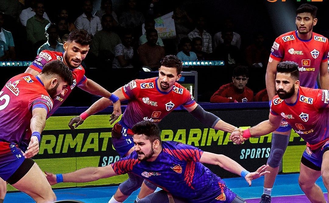 दबंग दिल्ली vs यूपी योद्धा (Photo Credit - @ProKabaddi)